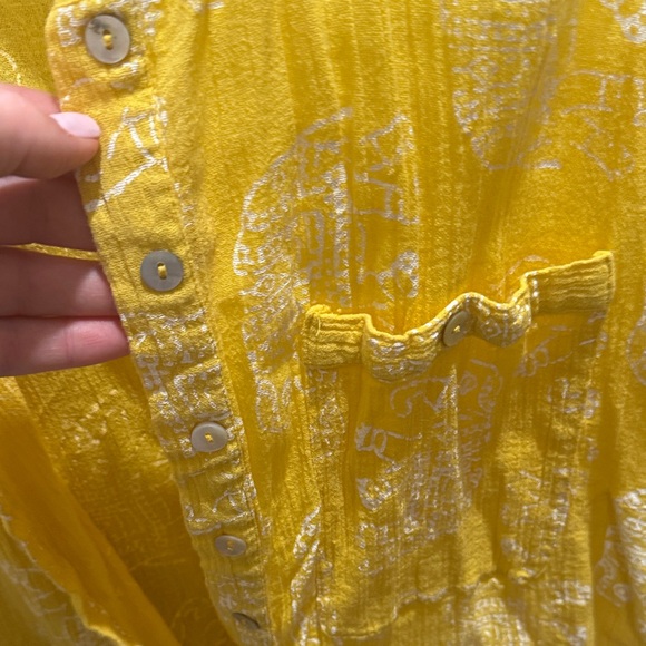 Free People Yellow Elephant-Print Short Romper - Picture 3 of 4